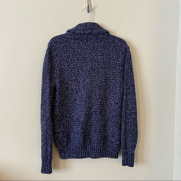 Root-navy & White Full Zip Double Pocket Knitted Sweater (Small) - Picture 2 of 11